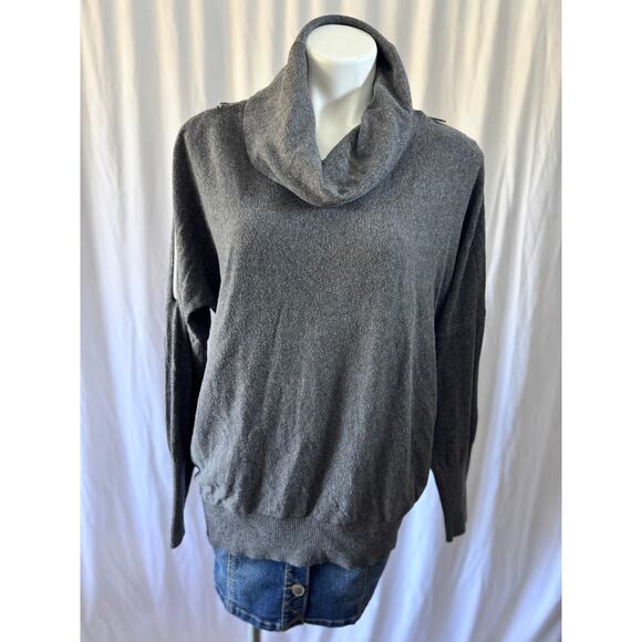 Michael Kors Cowl Neck Sweater – Size XL – Charcoal Gray - Picture 2 of 12